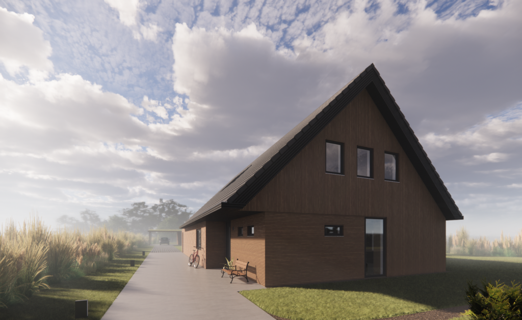 barnhouse with a wooden facade